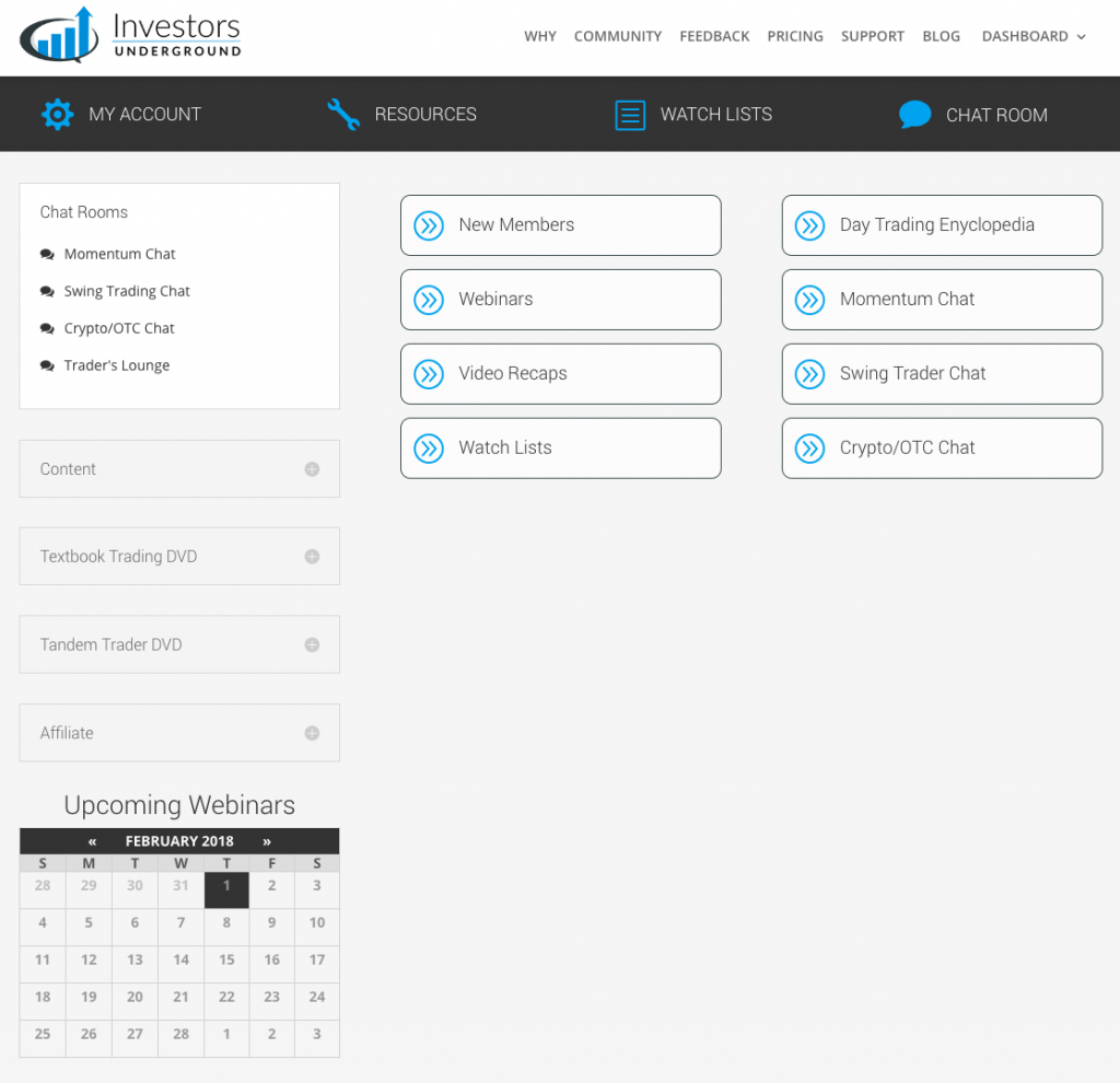 Investors Underground Dashboard